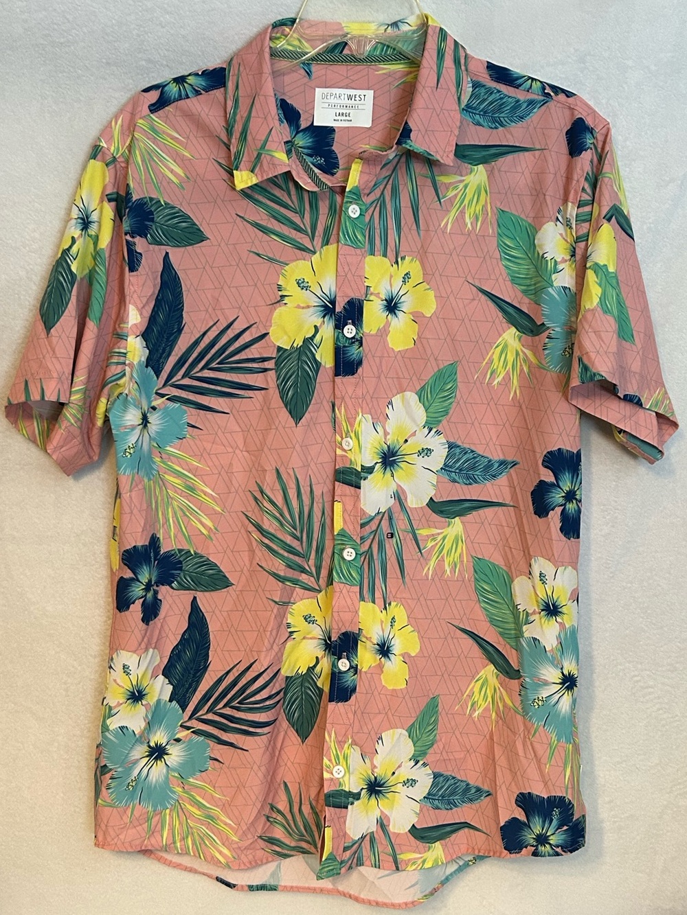 Departwest Pink Floral Short-Sleeve Button-Down Shirt